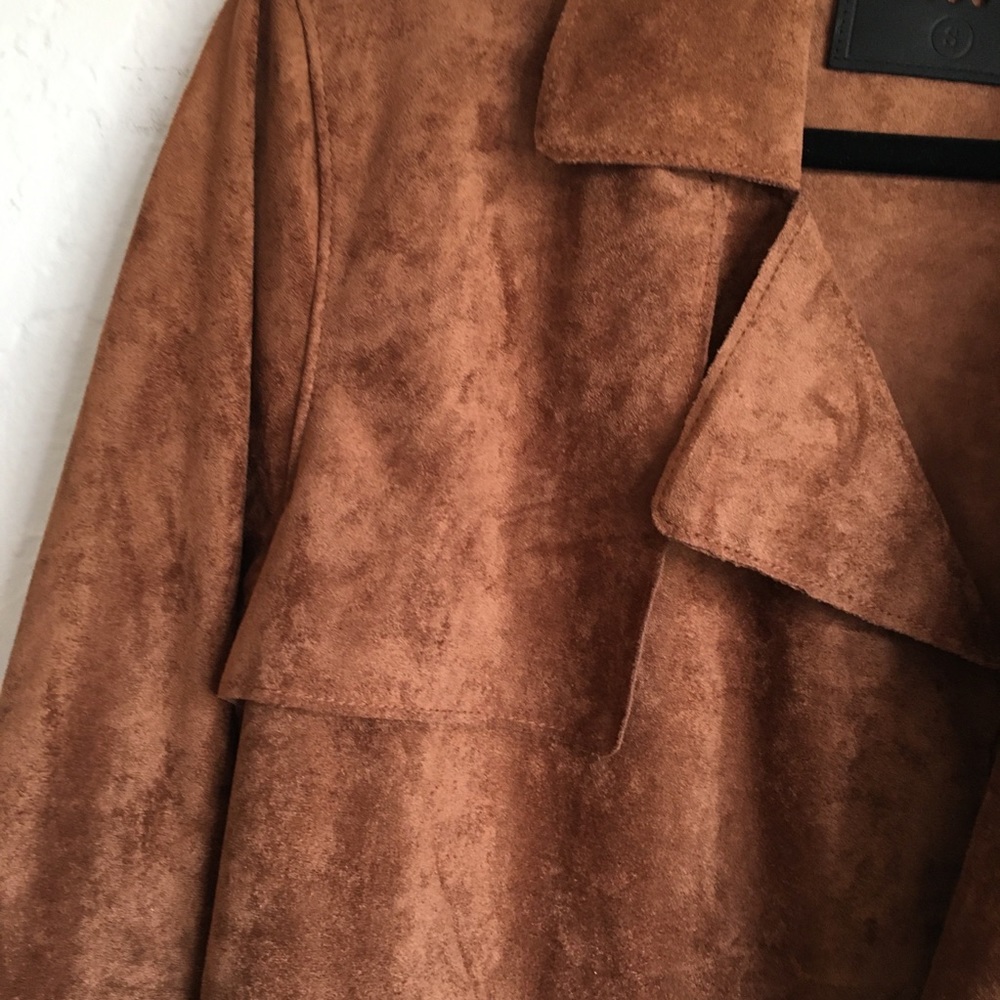 Blank NYC Coco Faux Suede Belted Trench Coat Small - Picture 12 of 14